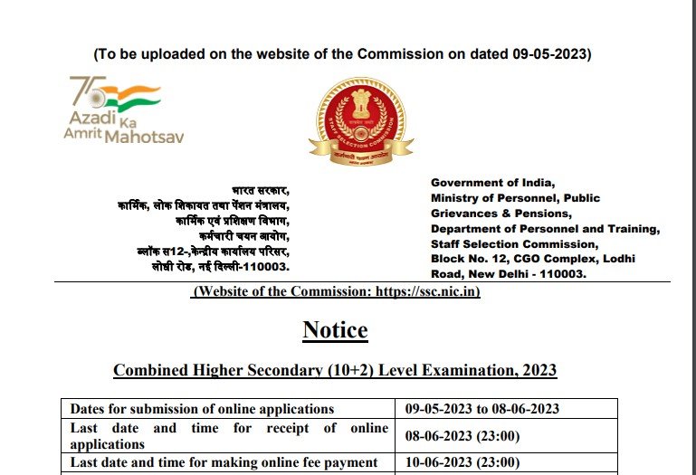 SSC CHSL Recruitment 2023 1600 DEO LDC Assistant Posts