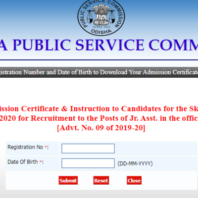 OPSC Jr. Assistant Admit Card 2020