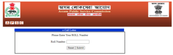 APSC Research Assistant Interview Call Letter 2020