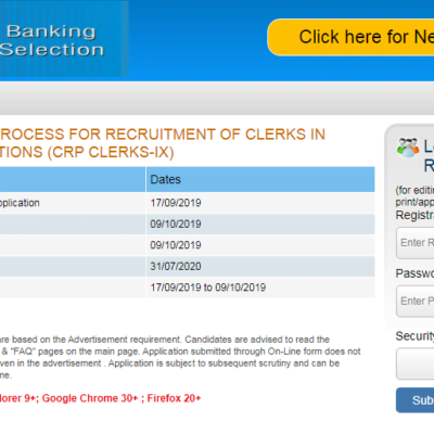 IBPS Clerk Application Form RePrint