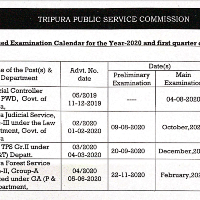 TPSC Exam Calendar 2020-21