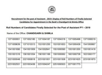 RBI Assistant Result 2021