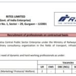 RITES Limited Recruitment 2021