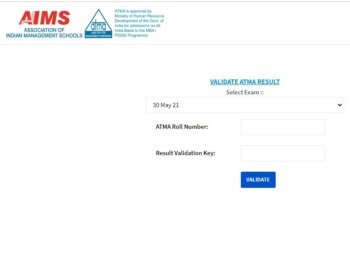 AIMS ATMA Validate Result 2021