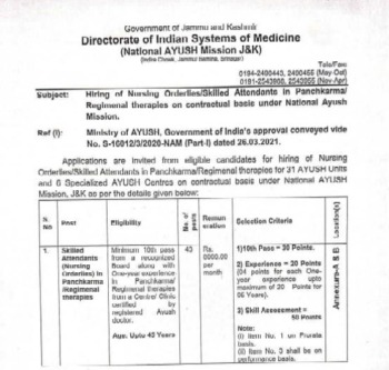 JKDISM Recruitment 2021