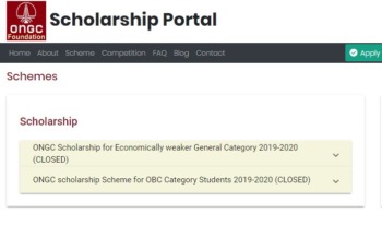 ONGC Scholarship Application Form 2021