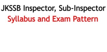 JK Police Sub Inspector Syllabus 2021