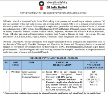 Oil India Limited Recruitment 2021