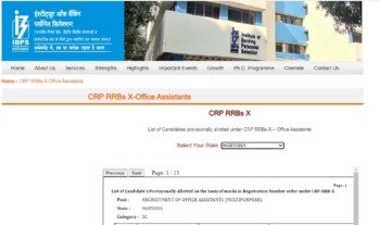 IBPS CRP RRB X Provisional Result 2022