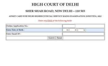 Delhi Higher Judicial Service Admit Card 2022