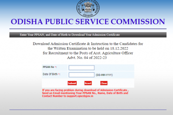 OPSC AAO Admit Card 2022