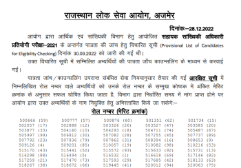 RPSC ASO Result 2022