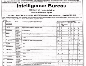 Intelligence Bureau Recruitment 2023