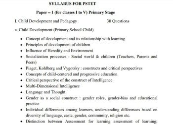 PSTET Syllabus 2023