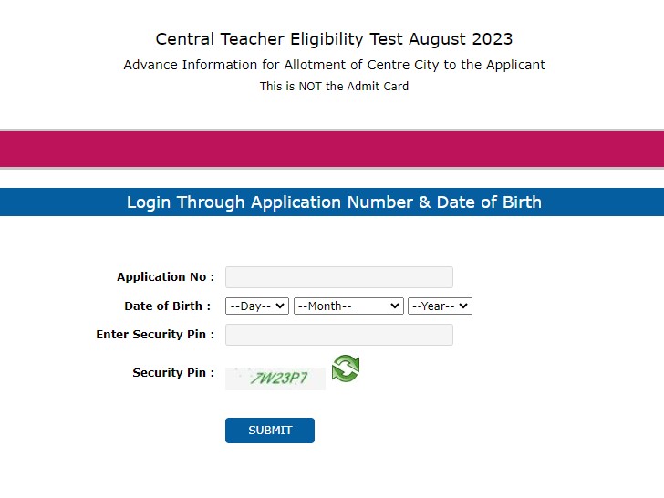 CTET August Admit Card 2023